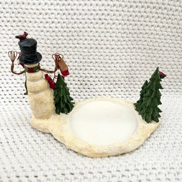Yankee Candle Jar Candle Base Matching Topper 2011 Snowman Winter Holiday Scene - Picture 5 of 10